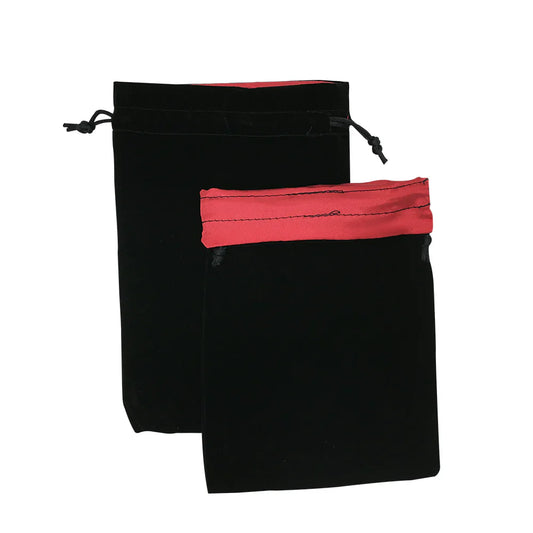 Red/Black Dice Bag 5 x 7″ Velvet with Reinforced Treated Satin