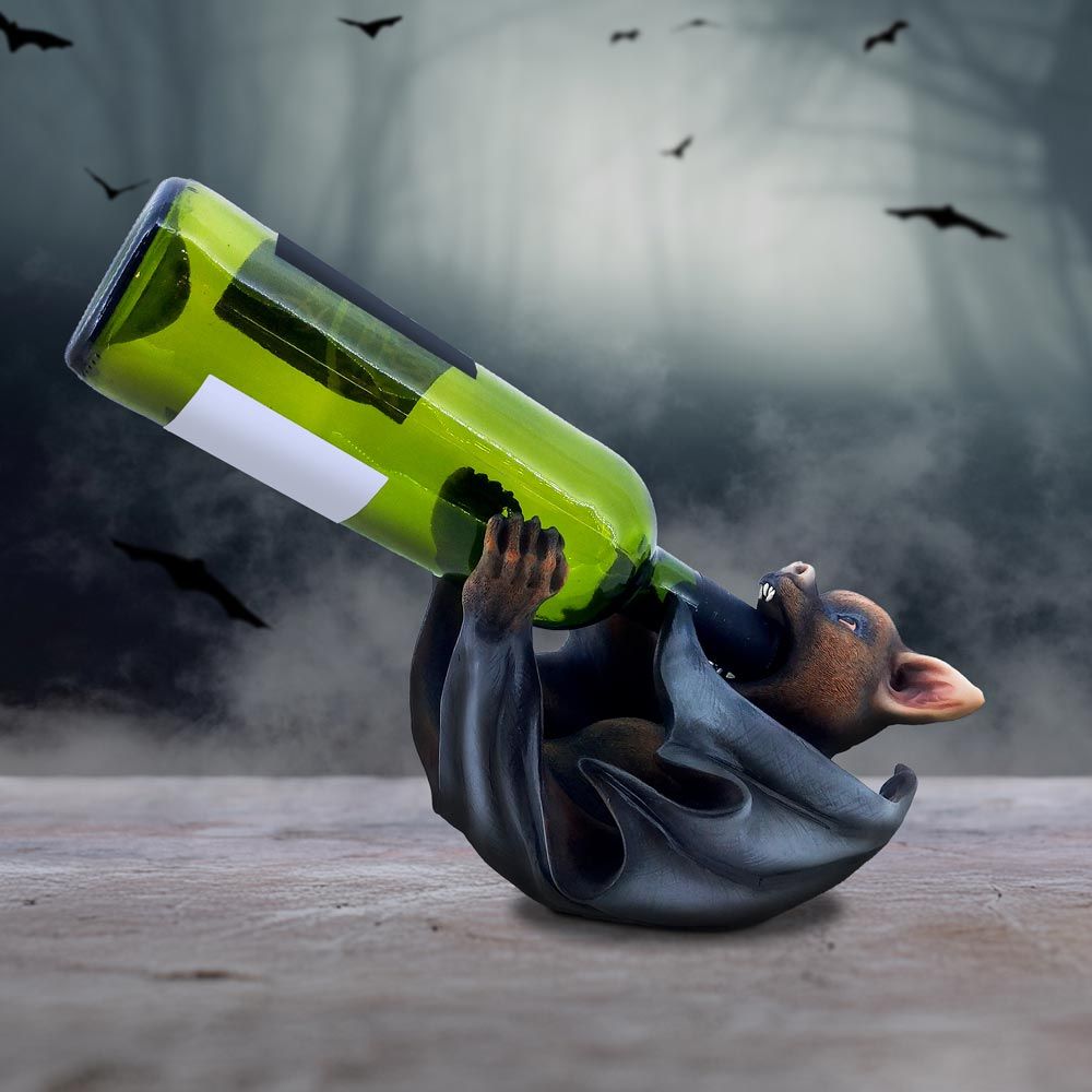 Black Bat Guzzler Resin Wine Bottle Holder