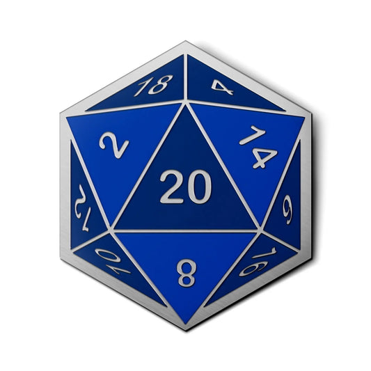 D20 Dice Dice Blue Hard Enamel Adventure Pin