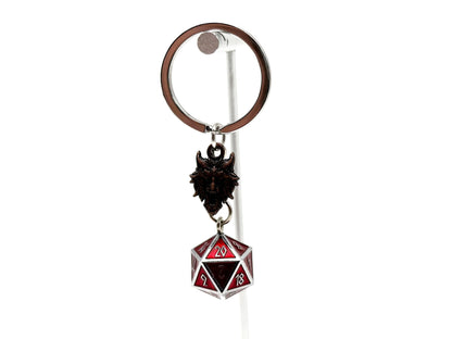 D20 Dice Red Keychain