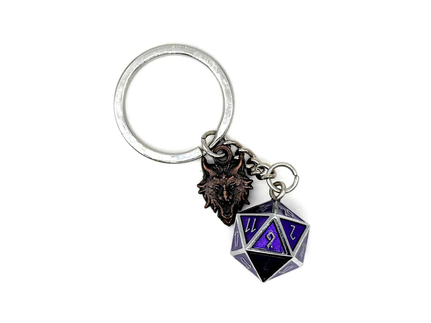 D20 Dice Purple Keychain