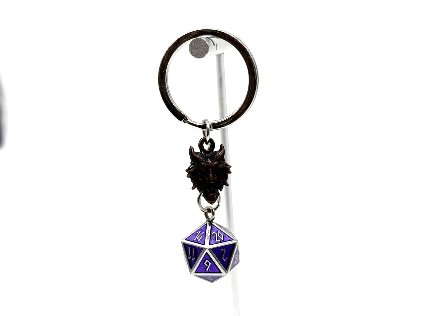 D20 Dice Purple Keychain
