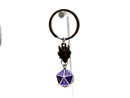 D20 Dice Purple Keychain