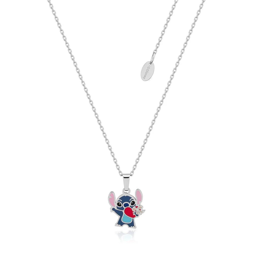 DIsney Lilo & Stitch Heart Enamel Necklace