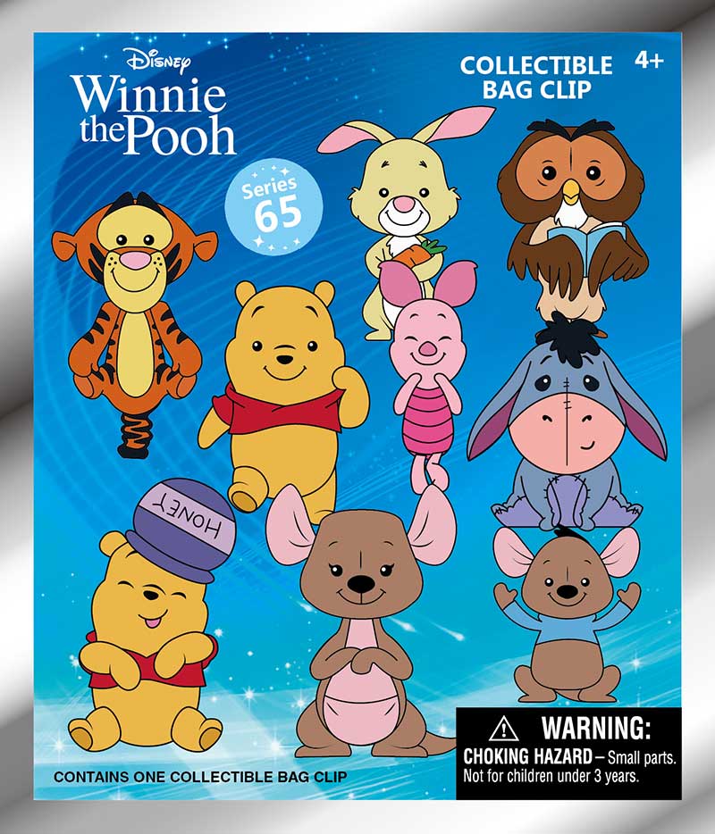 Disney Winnie The Pooh Series 65 Foam Character Keychain Bag Clips: Blind Bags Case of 24