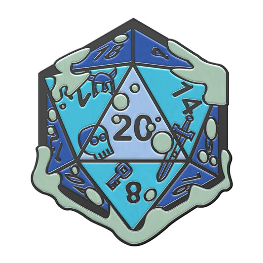 Gelatinous D20 Dice Die - Hard Enamel Adventure Dice Enamel Pin
