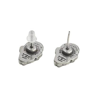 Iron Maiden Eddie Head Stud Earrings