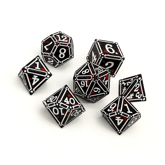 Ironworks - Hidden in the Shadows 7 Piece RPG set Alloy Dice