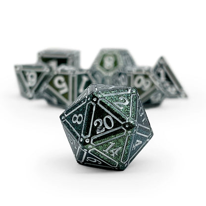 Ironworks - Necromancer Spellbook 7 Piece RPG set Alloy Metal Dice