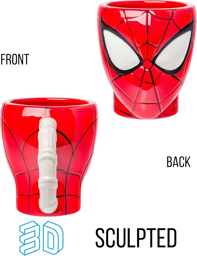 Marvel Spiderman Head and Web Handle Ceramic 3D Sculpted Mug