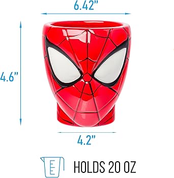 Marvel Spiderman Head and Web Handle Ceramic 3D Sculpted Mug