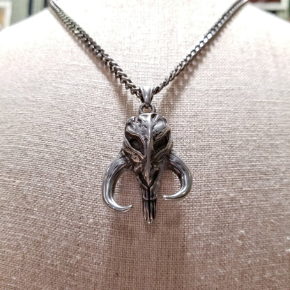 Mandalorian Mythosaur Skull (Star Wars) Stainless Steel Antiqued Unisex Pendant