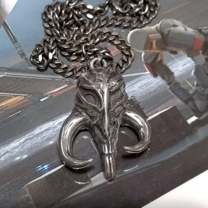 Mandalorian Mythosaur Skull (Star Wars) Stainless Steel Antiqued Unisex Pendant