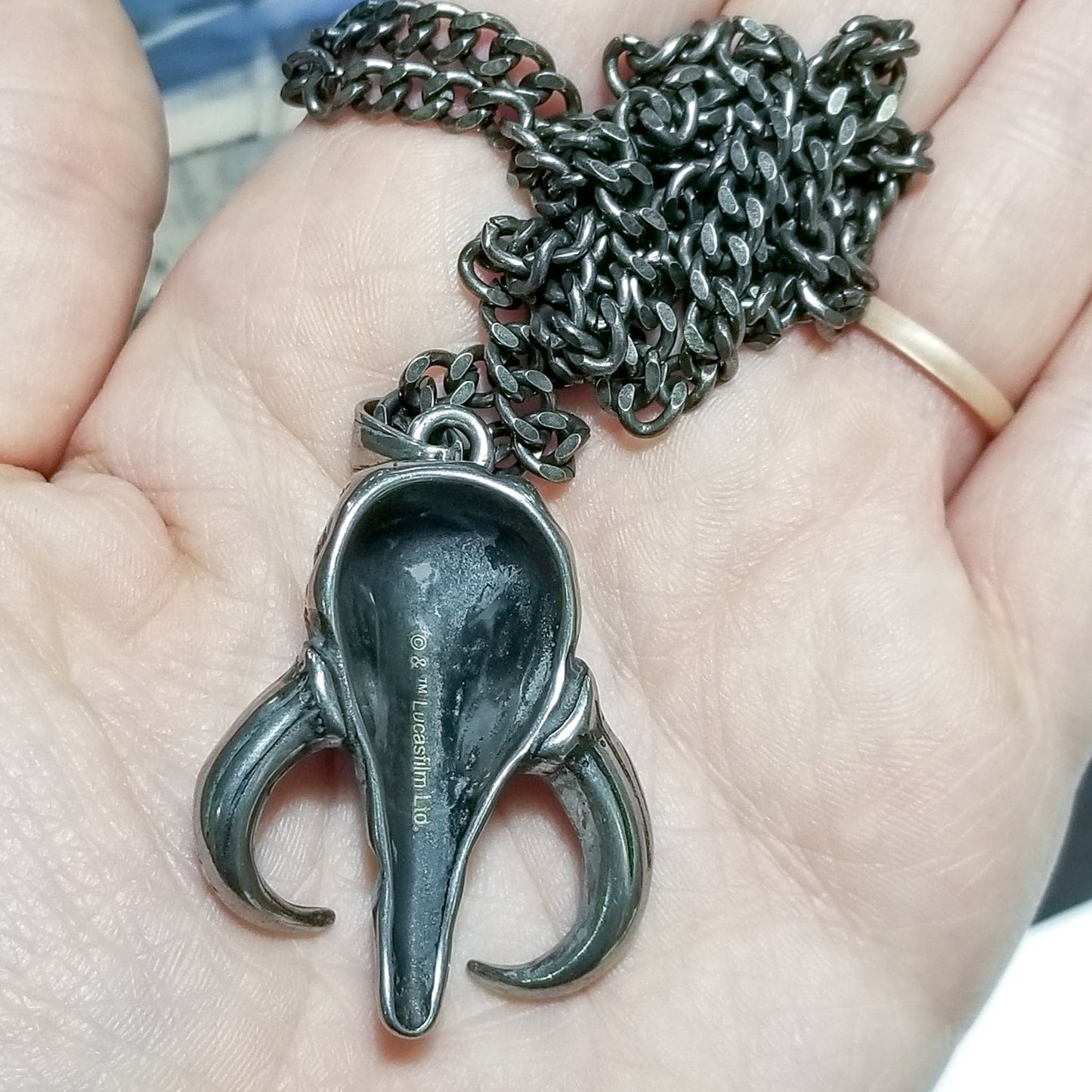Mandalorian Mythosaur Skull (Star Wars) Stainless Steel Antiqued Unisex Pendant