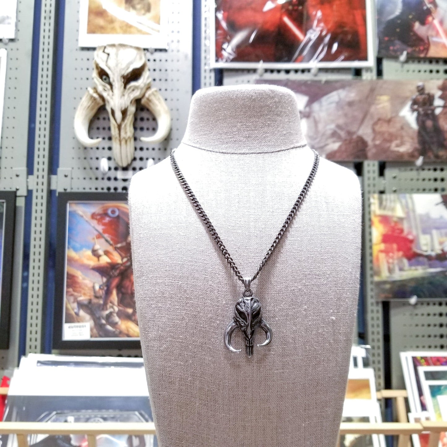 Mandalorian Mythosaur Skull (Star Wars) Stainless Steel Antiqued Unisex Pendant