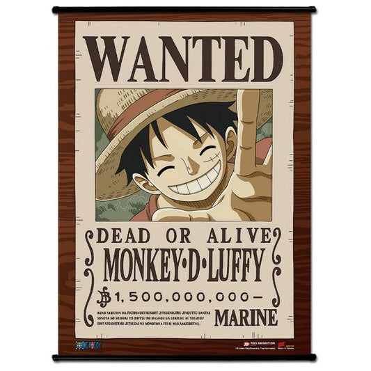 One Piece Monkey D. Luffy Wanted Poster Wall Scroll