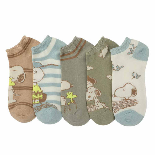 Peanuts Charley Brown Characters 5 Pair Ankle Socks