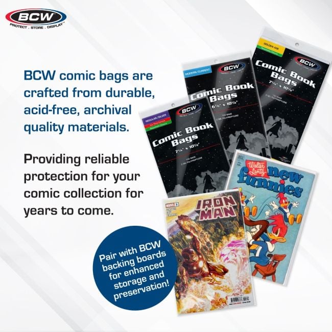 Resealable Current/Modern Comic Bags 100 Bags per Pack