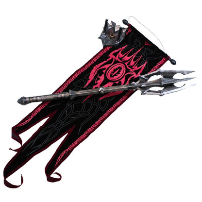 Lord of the Rings Sauron Mace and Banner Metal Replica with One Ring