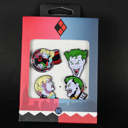 The Joker & Harley Quinn DC Comics Enamel Pin 4 Pack