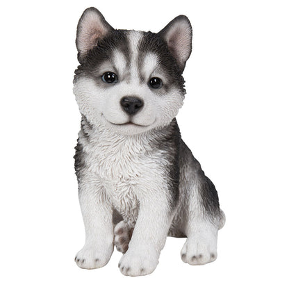 Sitting Husky Puppy Collectible Figurine