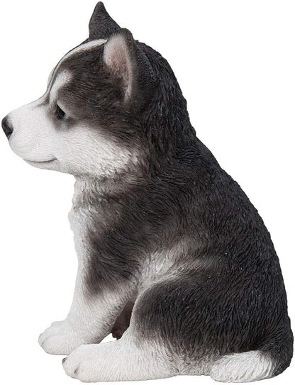 Sitting Husky Puppy Collectible Figurine