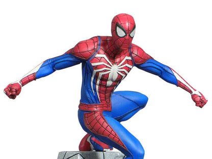Spider-Man (2018 Edition) Gamerverse Marvel Gallery Statue The hit video game Spider-Man sees its first Gallery PVC Diorama! The web-slinger himself kicks things off with this pensive piece, perched atop a Spider-logo in his new, already-iconic costume. Measuring approximately 10" tall, this PVC sculpture comes packaged in a full-color window box. Designed by Caesar. Sculpted by Cortes Studios