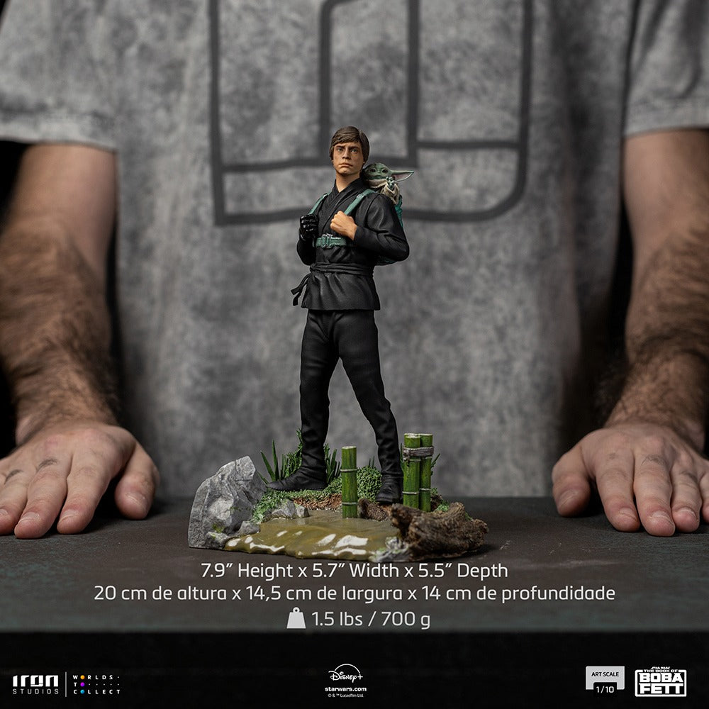 Star Wars The Book of Boba Fett Luke Skywalker & Grogu 1/10 Scale Statue by Iron Studios