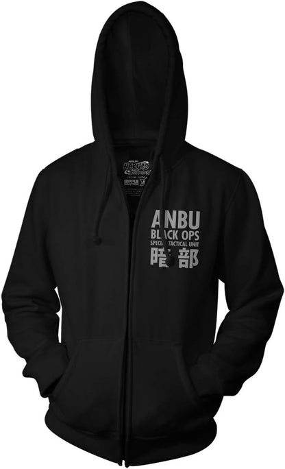 Naruto Shippuden Anbu Black Ops Front Tactical Squad Zip Hoodie