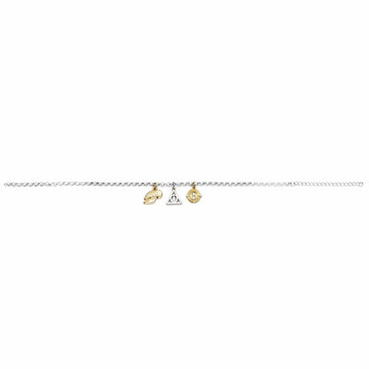 Harry Potter Golden Snitch, Deathly Hallows, and Time Turner Charm Bracelet