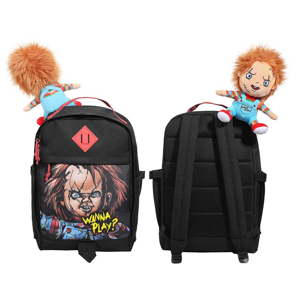 Chucky Wanna Play 17.5" Commuter Backpack with 3D Plush Character Detail