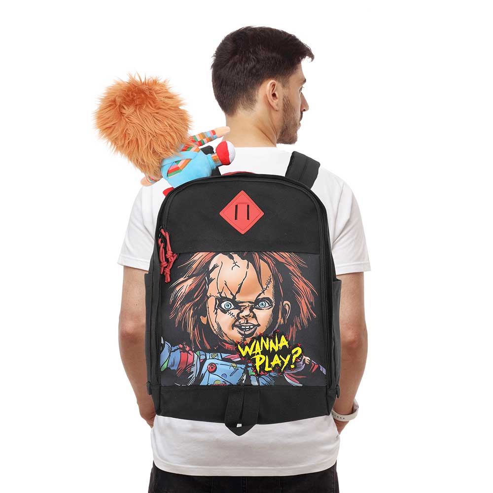 Chucky Wanna Play 17.5" Commuter Backpack with 3D Plush Character Detail