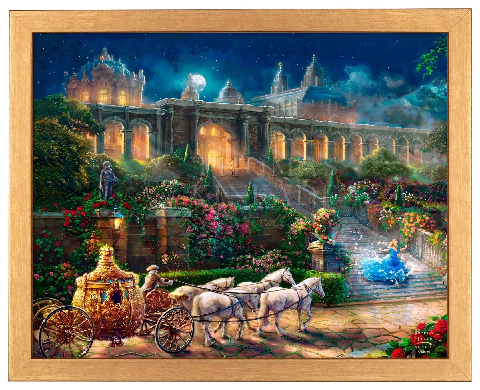 Cinderella "The Clock Strikes" Thomas Kinkade Framed Art Print