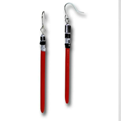 Darth Vader Red Lightsaber Star Wars Dangle Earrings