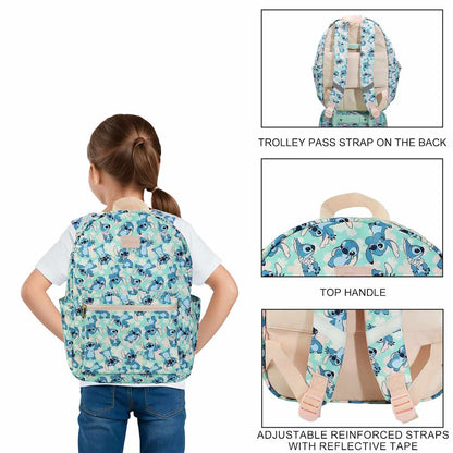 Disney Lilo & Stitch - Stitch with Scrump Blue AOP Print 16.5" Travel Backpack