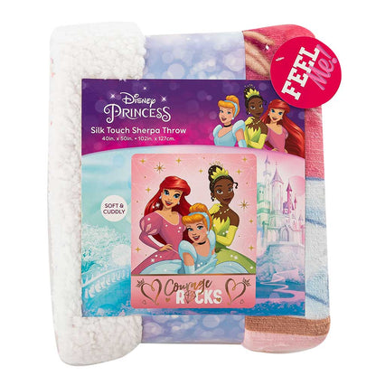 Disney Princess "Courage Rocks" Sherpa Throw Blanket