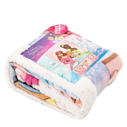 Disney Princess "Courage Rocks" Sherpa Throw Blanket