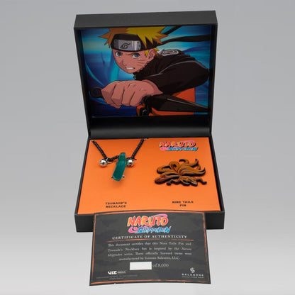 Tsunade Necklace & Nine Tails Fox Pin Naruto Collector's Set