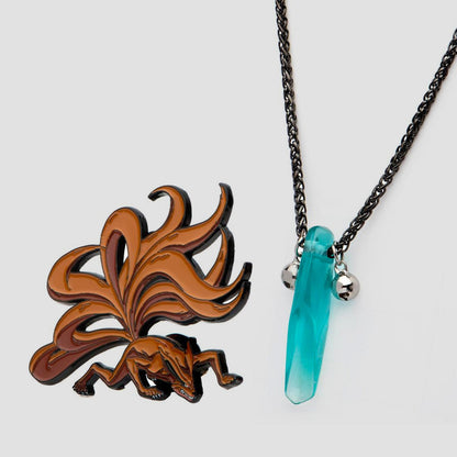 Tsunade Necklace & Nine Tails Fox Pin Naruto Collector's Set