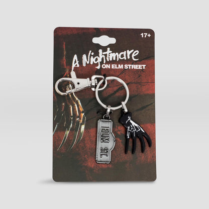 Freddy Krueger Glove & Sign (A Nightmare on Elm Street) Enamel Keychain