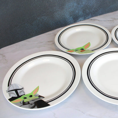 Grogu & Mando (Star Wars: The Mandalorian) 4-Piece Ceramic Plate Set