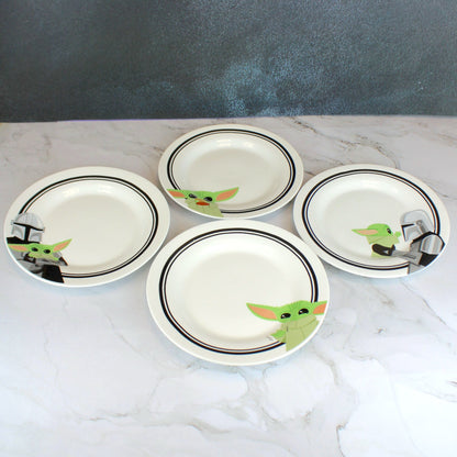 Grogu & Mando (Star Wars: The Mandalorian) 4-Piece Ceramic Plate Set