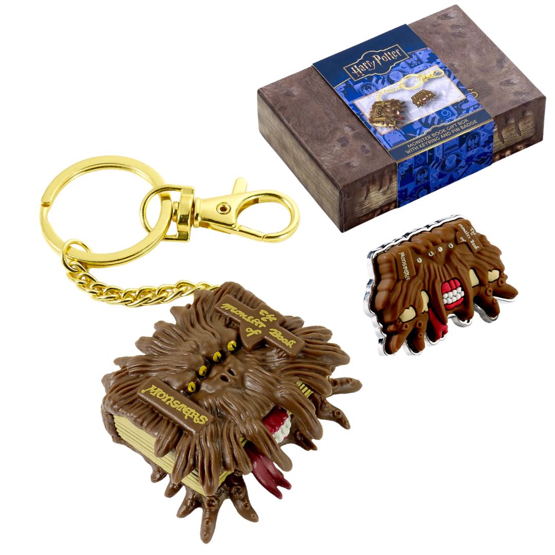 Harry Potter "The Monster Book of Monsters" Keychain & Pin Boxed Gift Set