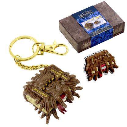 Harry Potter "The Monster Book of Monsters" Keychain & Pin Boxed Gift Set