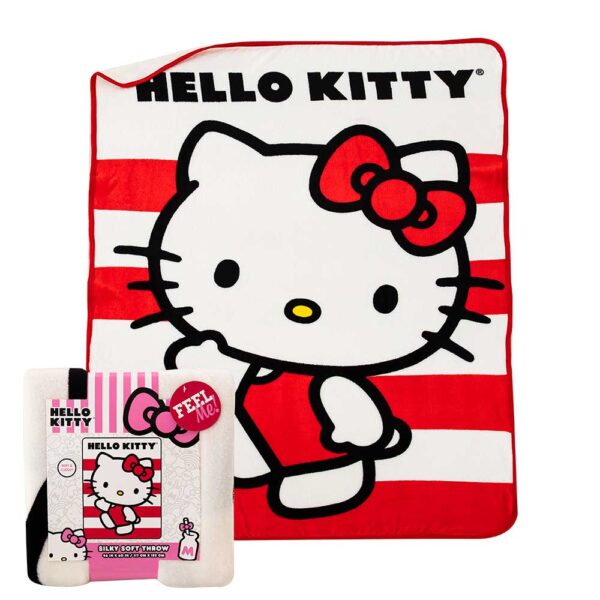 Hello Kitty (Sanrio) Waving Stripes Silk Touch Throw Blanket