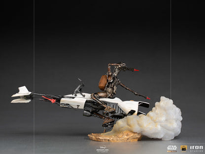 IG-11 and Grogu on Speeder (Star Wars: The Mandalorian) 1:10 Deluxe Scale Statue by Iron Studios