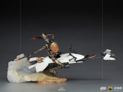 IG-11 and Grogu on Speeder (Star Wars: The Mandalorian) 1:10 Deluxe Scale Statue by Iron Studios