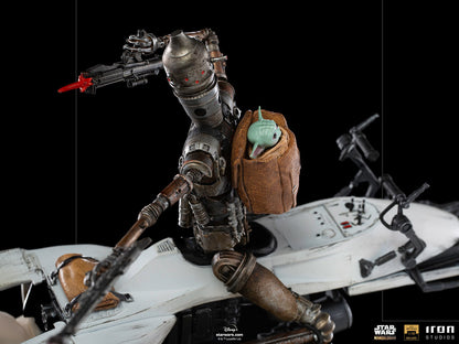IG-11 and Grogu on Speeder (Star Wars: The Mandalorian) 1:10 Deluxe Scale Statue by Iron Studios