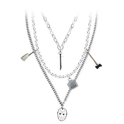 Jason Voorhees (Friday the 13th) Multi Layer Charm Necklace