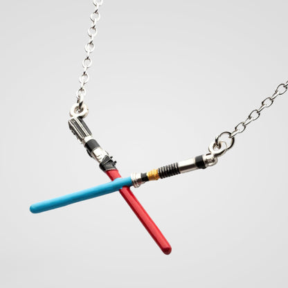 Kenobi and Vader Crossed Lightsabers (Star Wars: Obi-Wan Kenobi) Pendant Necklace